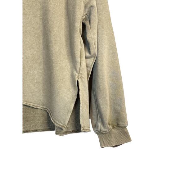 Colsie Women French Terry Crewneck Hi-Low Hem  Pullover Sweatshirt Size XL Green - Picture 5 of 9